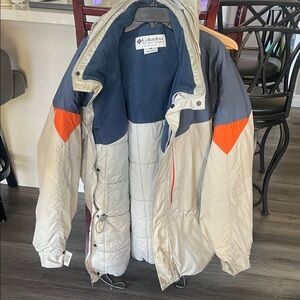 Columbia Men's Cream and Blue Jacket